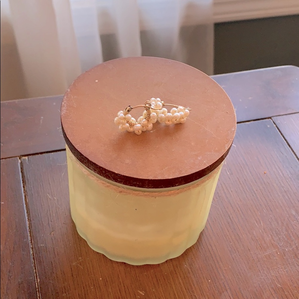 Gold-filled, wire-hooped earrings by Sundance.